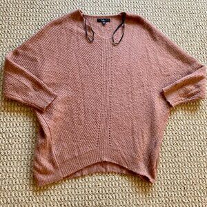 Lulus Womens Pullover V-Neck Sweater Ribbed Knit Long Sleeve Size XS Brown